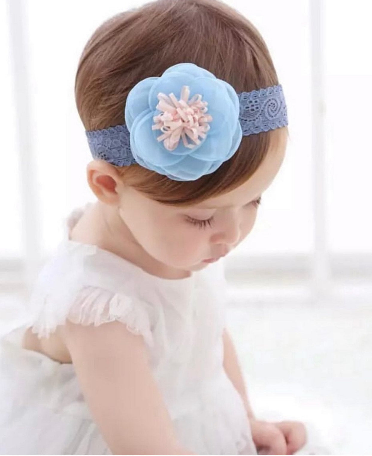Blue Floral Headband 