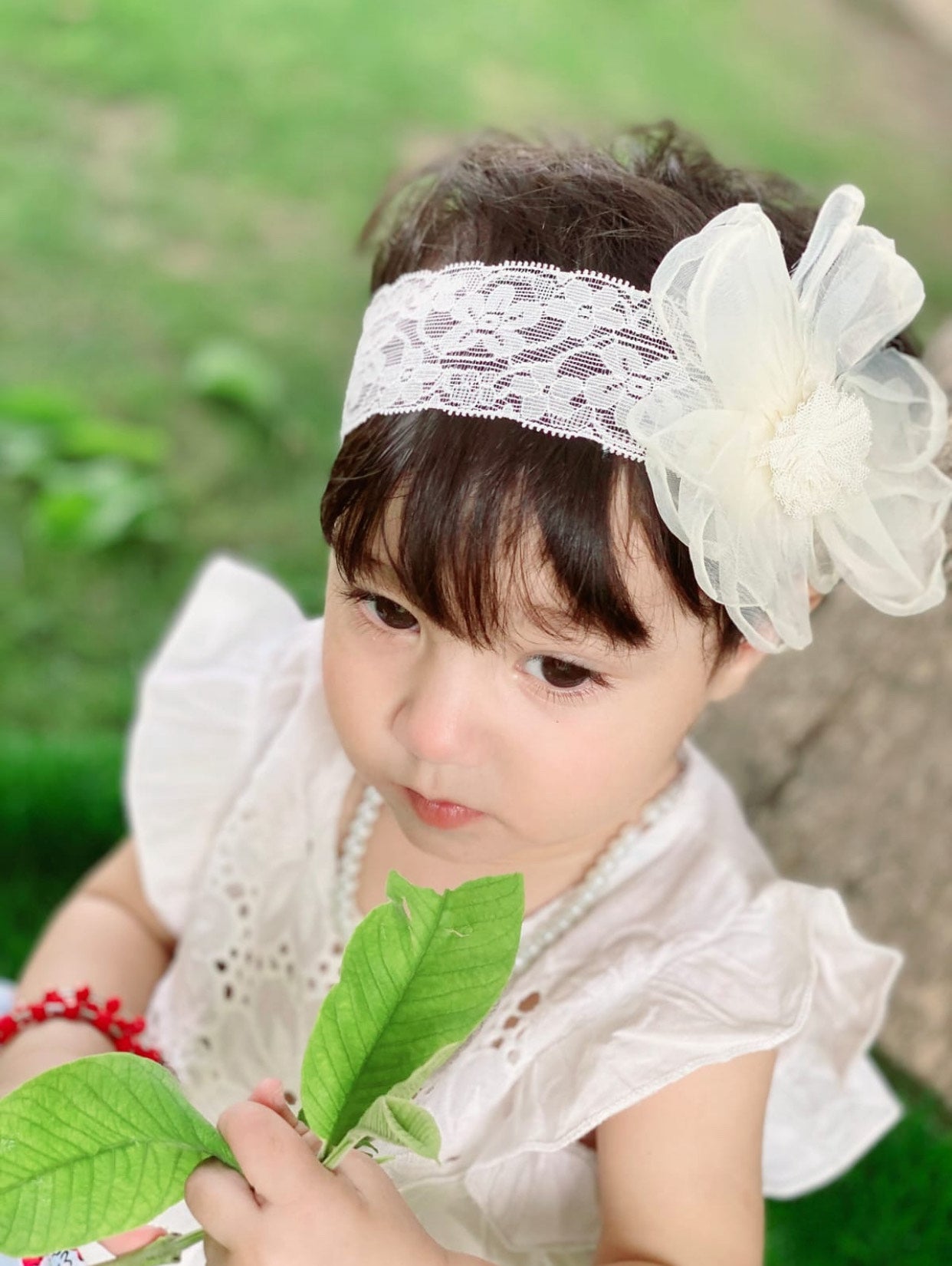 Cream Floral Headband 