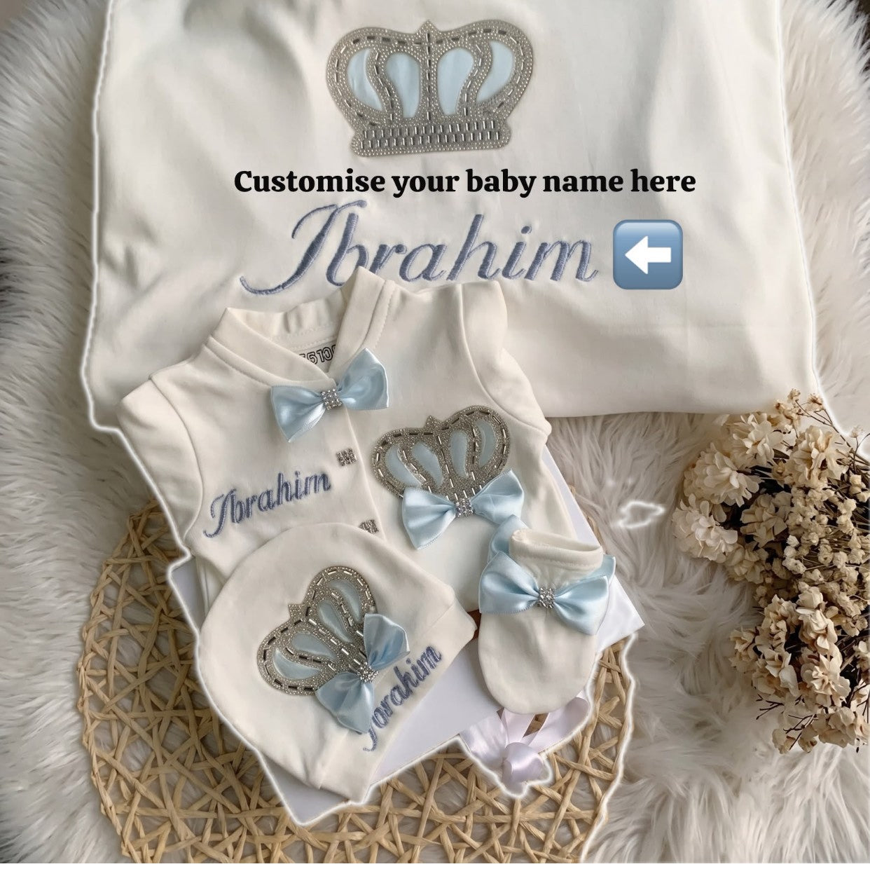 Sky blue Crown Set (4 Pieces)