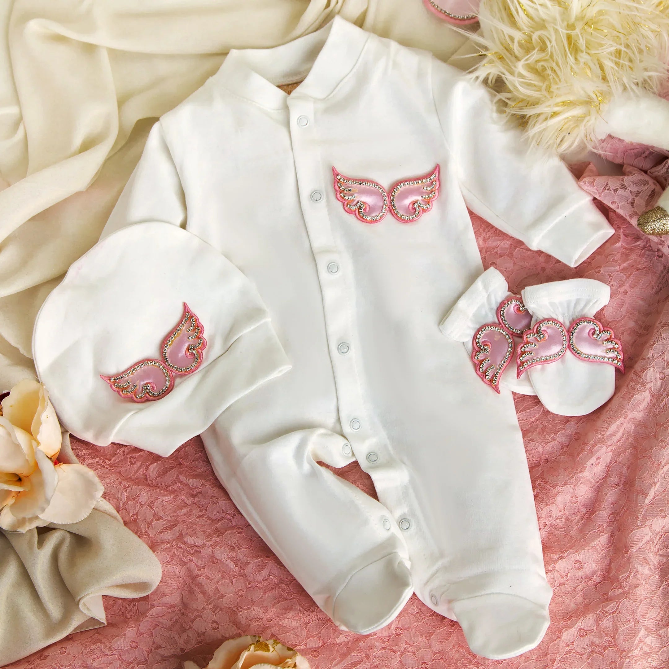 Jewel Wings Romper Pink Winter