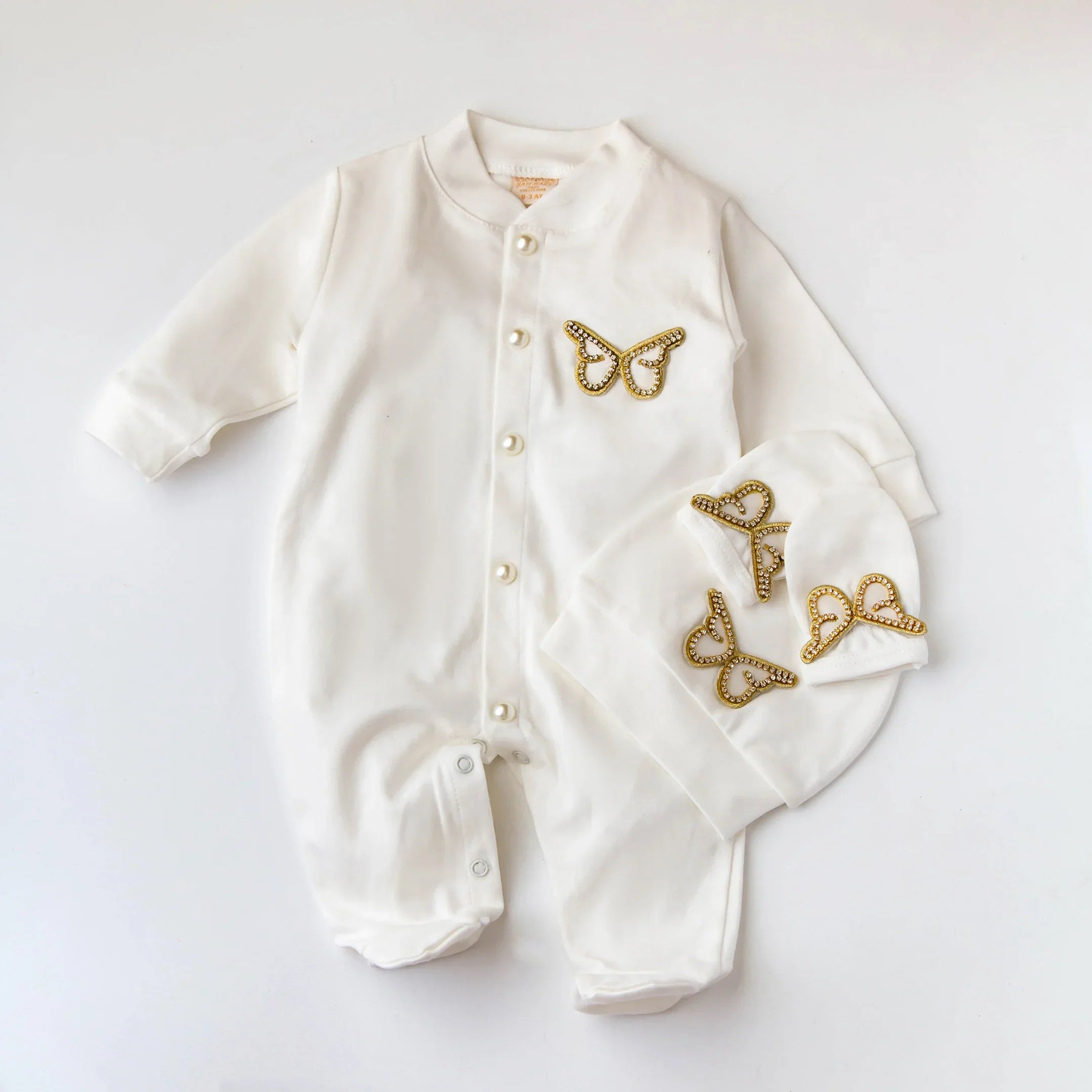 Butterfly Jewel Wings Romper Golden Summer